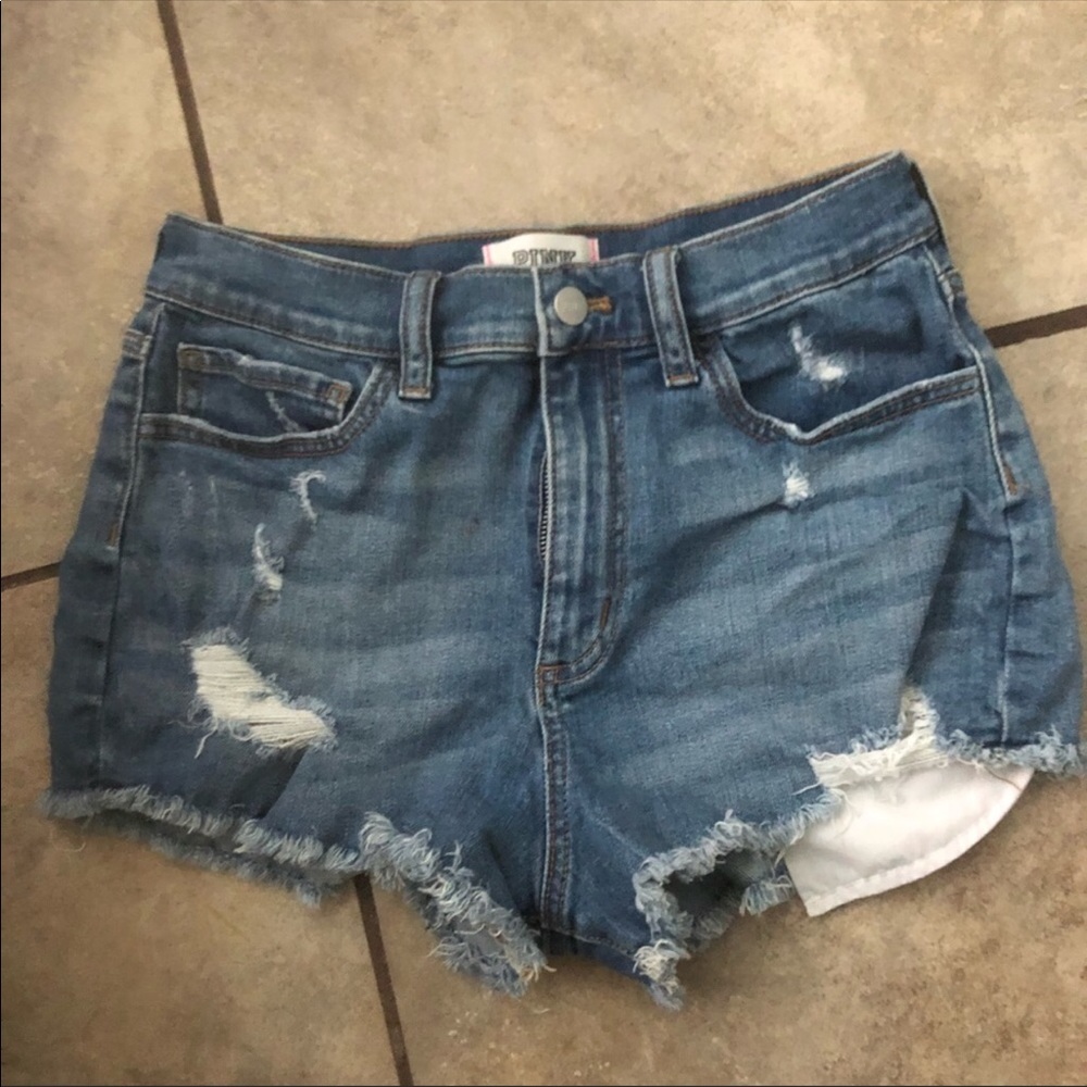 high waisted denim shorts